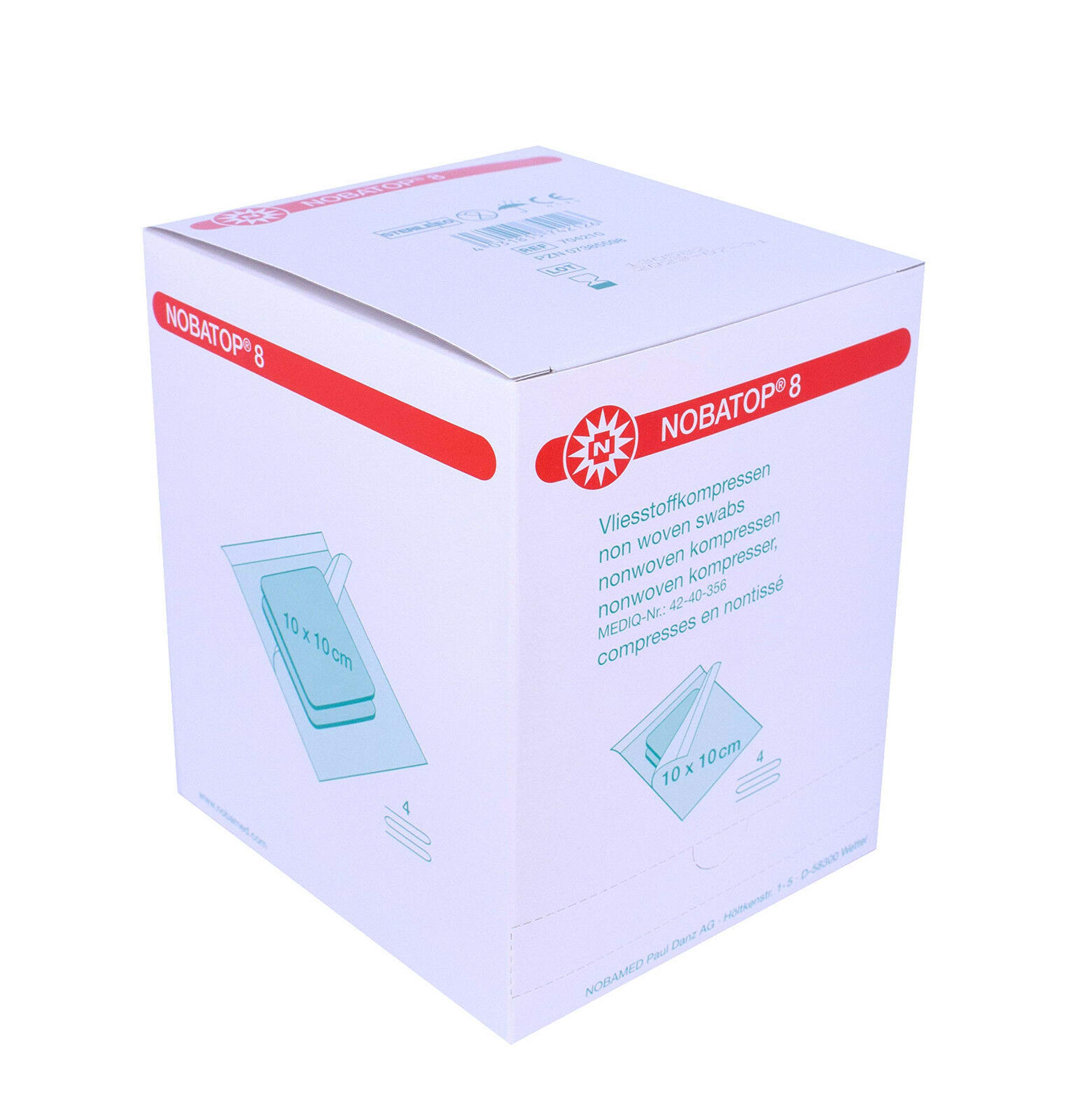 Noba Verbandmittel 8 Kompressen steril für Hausarztbesuche und Notfallen, geeignet für das Ganze Familienmitglied, 50 x 
